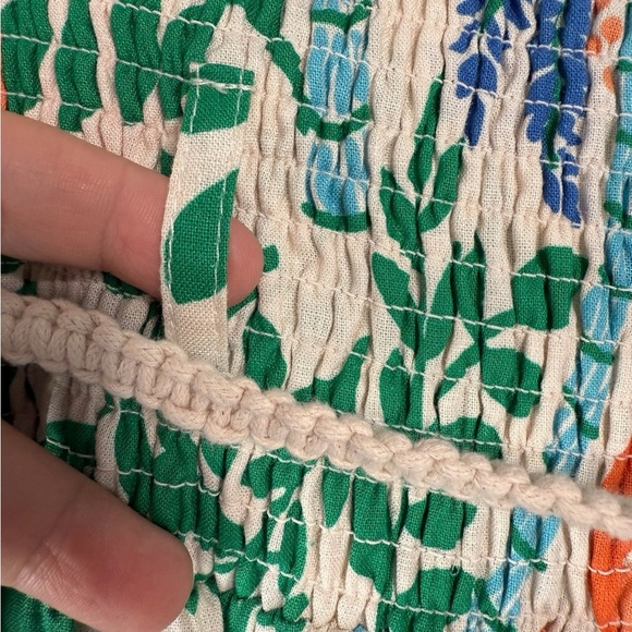 C&C California Smocked Waist Citrus Palm Tree Orange Tropical Skirt NEW Size XL - Picture 6 of 15